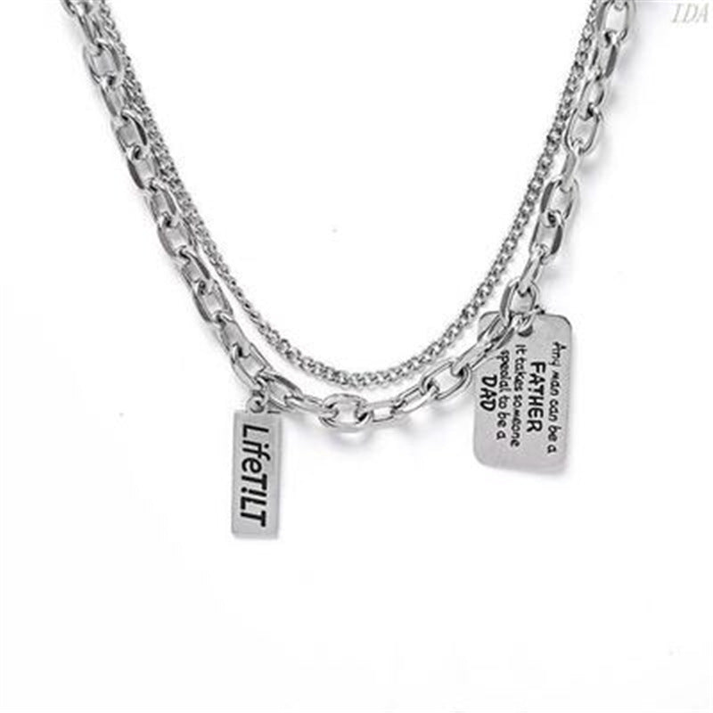 Women's & Men's Retro Thick Clavicle Chain Fashion Personalized Letter Necklaces