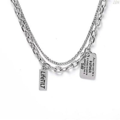 Women's & Men's Retro Thick Clavicle Chain Fashion Personalized Letter Necklaces