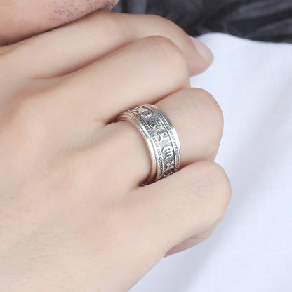 Men's Personality Thai Six Words Mantra Good Luck Domineering Rings