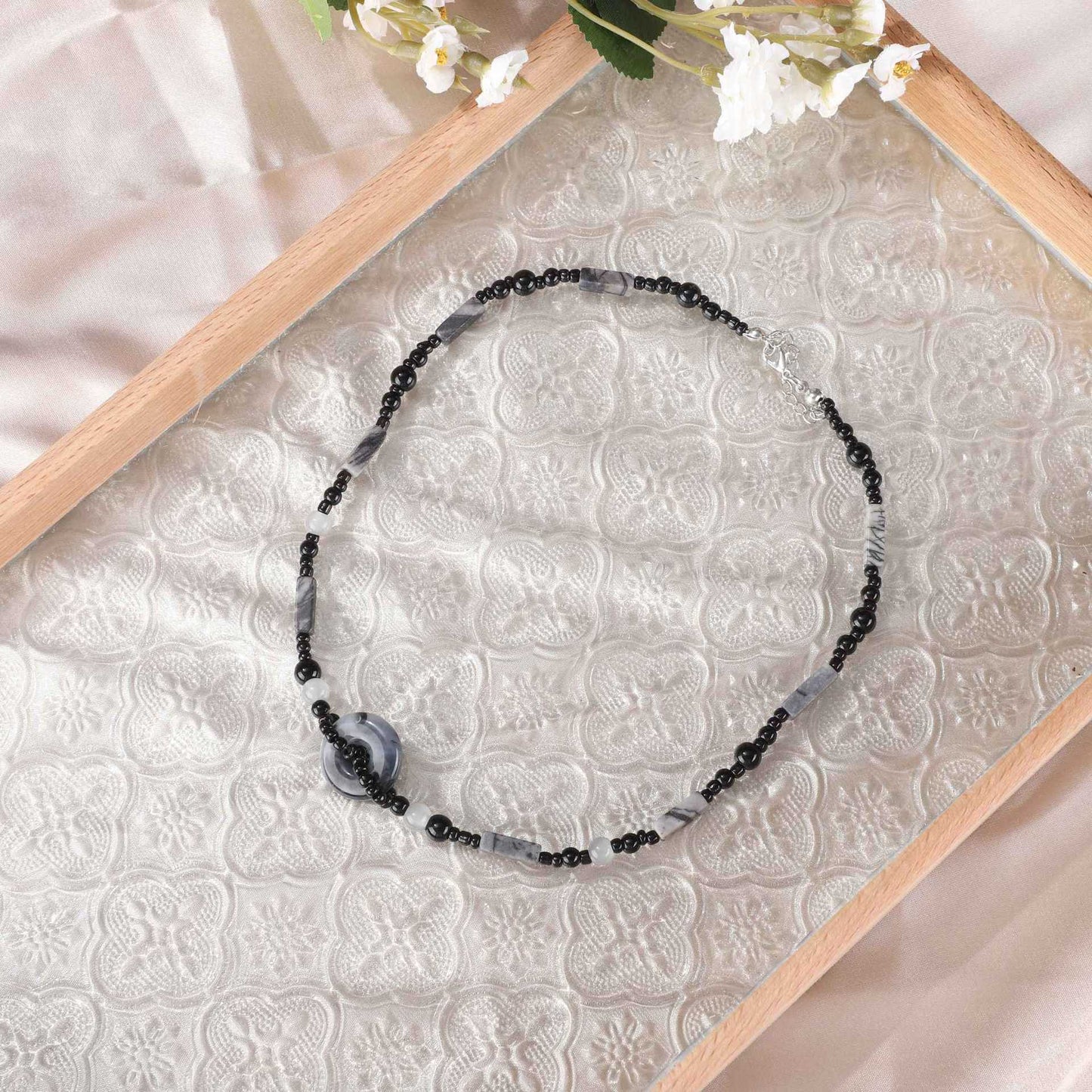 Style Green Stone Vintage Beaded Clavicle Chain Necklaces