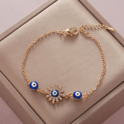 Women's Electroplated Devil's Eye Four-leaf Clover Fashion Bracelets