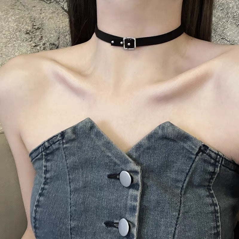 Women's Leather Rope Collar Design High-grade Clavicle Necklaces