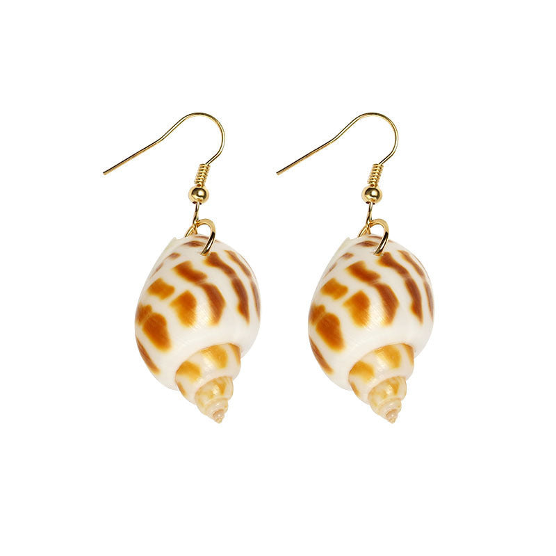 Creative Natural Shell Bohemian Conch Babylonia Earrings
