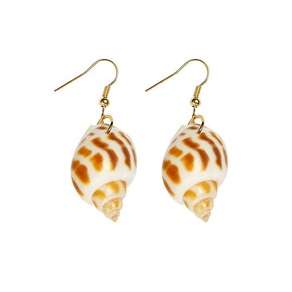 Creative Natural Shell Bohemian Conch Babylonia Earrings