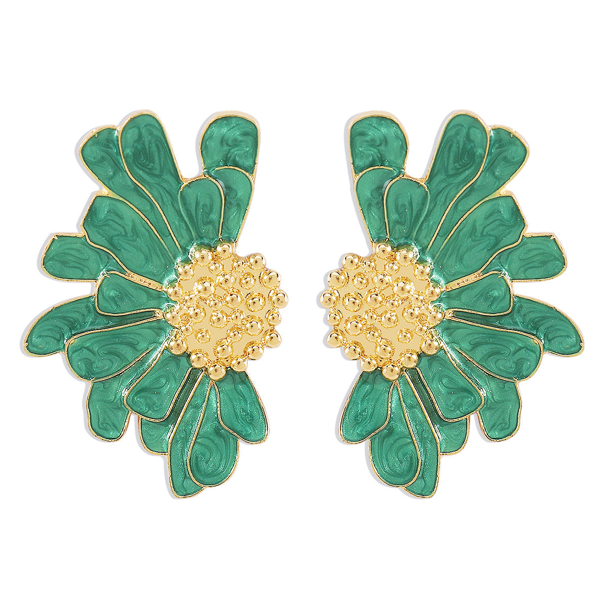 Vintage Alloy Flower Female Temperament Pattern Earrings