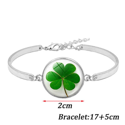 Lucky Four-leaf Clover Time Stone Female Gift Bracelets