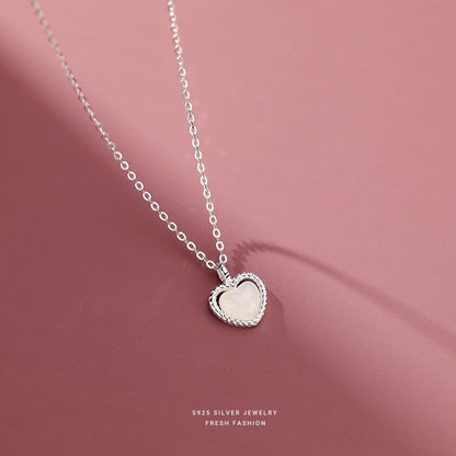 White Agate Special Interest Light Luxury Clavicle Necklaces