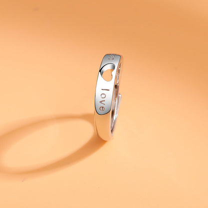 Women's & Men's & And Hollow Heart Shape Diamond Long-distance Rings