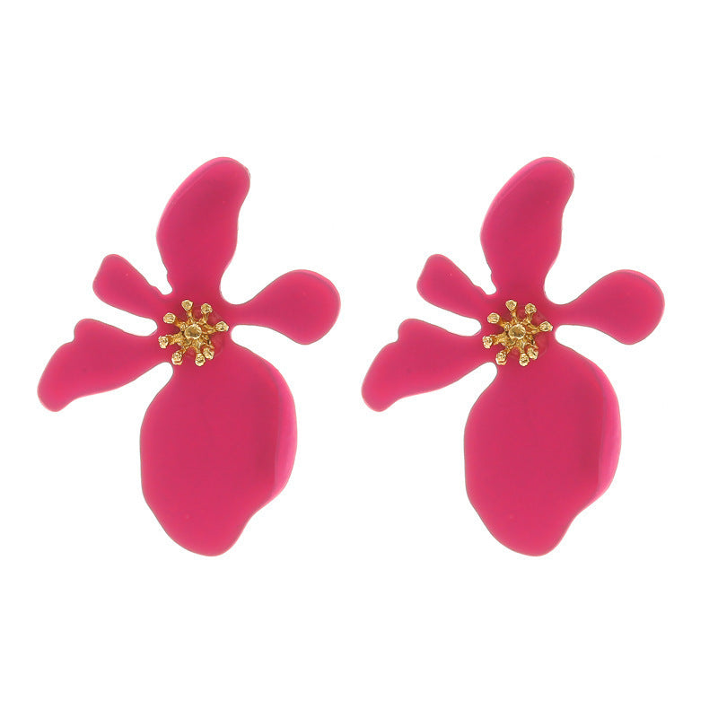 Colored Frosted Flower Mori Sweet Petal Earrings