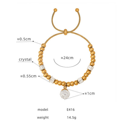 Luxury Personalized Diamond Titanium Steel Gold Plated Bracelets