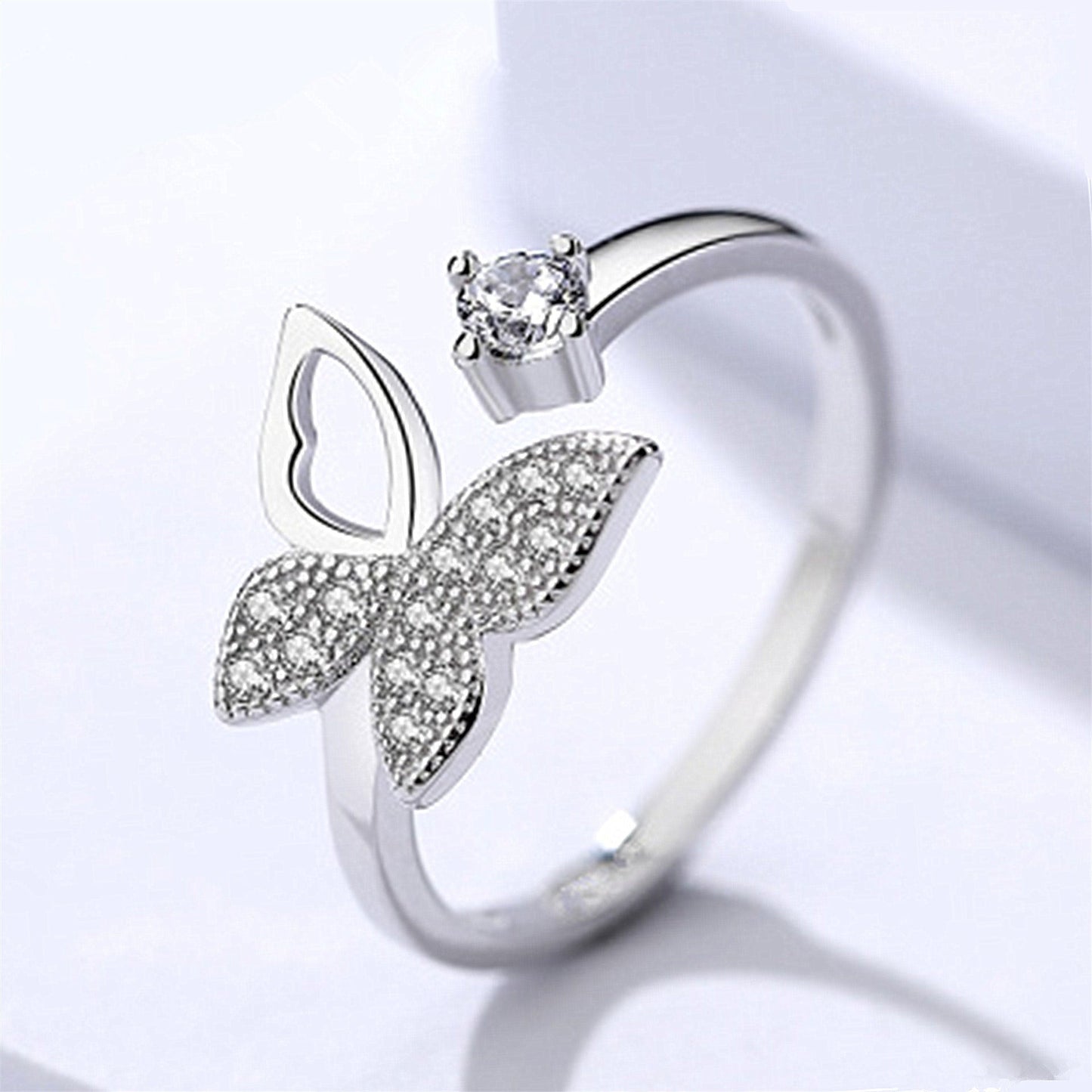 Women's Korean Simple Temperament Fairy Butterfly Open-end Rings