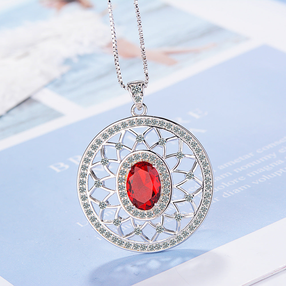 Pendant Fashion Zircon Inlaid Diamond Round Temperament Personality Box Necklaces