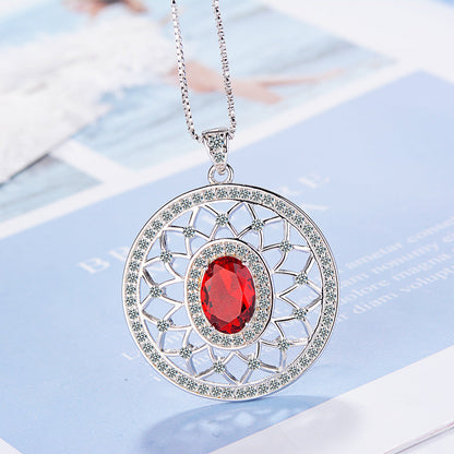 Pendant Fashion Zircon Inlaid Diamond Round Temperament Personality Box Necklaces