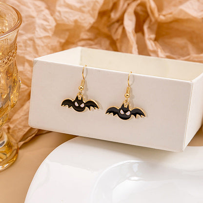 Halloween Bat Pumpkin Funny Horror Skull Eye Beads Earrings