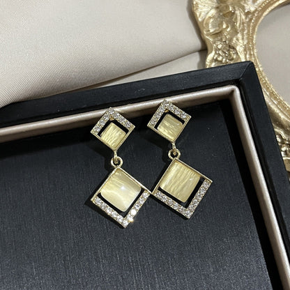 Needle French Opal Simple And Stylish Earrings