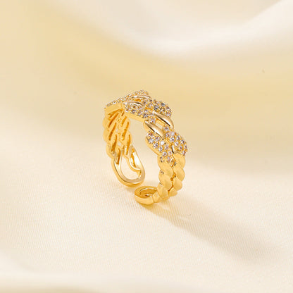 Copper Zircon Twist Shape Do Not Fade Rings