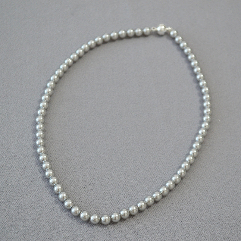 Women's Circle Highlight Imitation Pearl Magnetic Buckle Sweater Necklaces