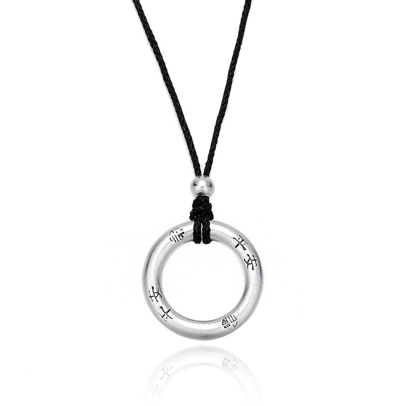 An Fu Pendant Pure Sier Peace Buckle Necklaces