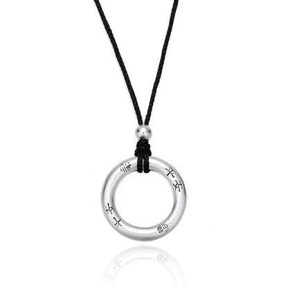 An Fu Pendant Pure Sier Peace Buckle Necklaces