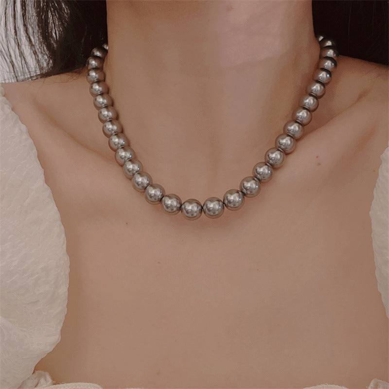 Women's Elegant High-grade Gray Pearl For Design Necklaces