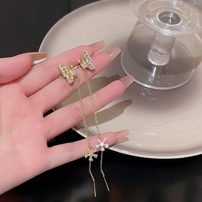 Ear Hanging Female Sier Needle Light Luxury Minority Earrings