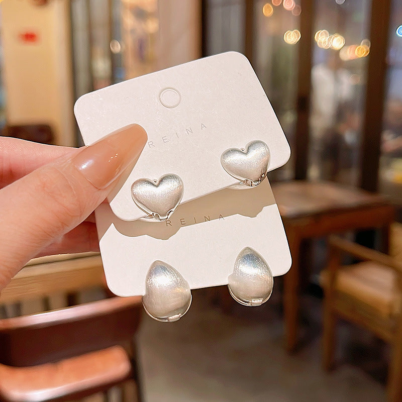 Women's Needle Simple Lovely Ear Clip Fashionable Matte Earrings