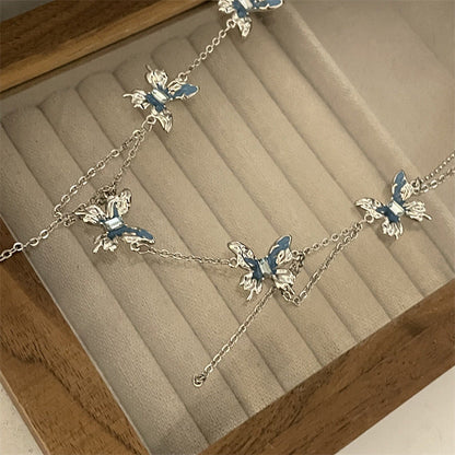 Women's Butterfly Tassel Titanium Steel For Design Necklaces