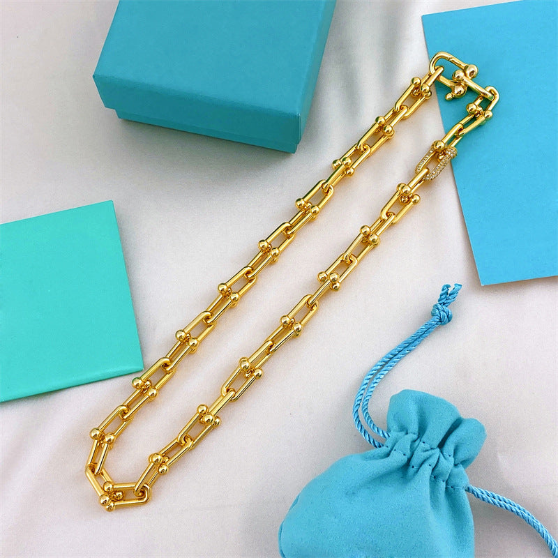 Men's Horseshoe Chain Fashion Personalized Clavicle Titanium Steel Necklaces