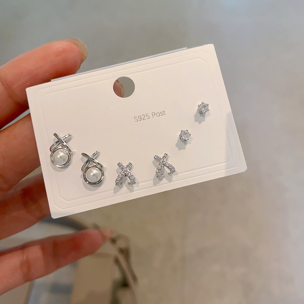 Women's Card Three Pairs Of Natural Shell Earrings