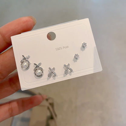 Women's Card Three Pairs Of Natural Shell Earrings