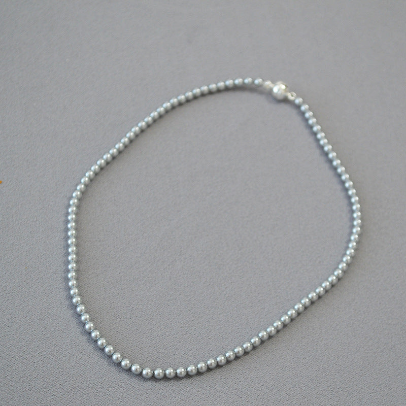 Women's Circle Highlight Imitation Pearl Magnetic Buckle Sweater Necklaces