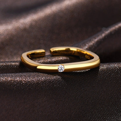 Artistic Gold Plated Square Open Ms. Rings