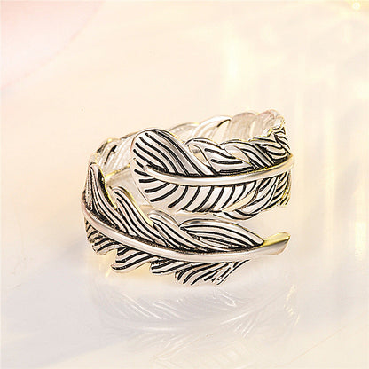 Leaves Open Female Vintage Thai Sier Rings