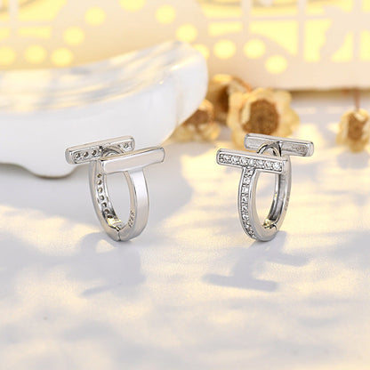 Full Diamond Ear Clip Yellow Gold Plated Earrings