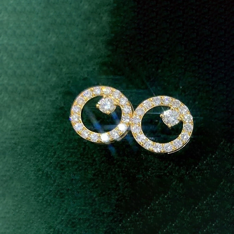 Shi Korean Geometric Circle Small Simple Earrings