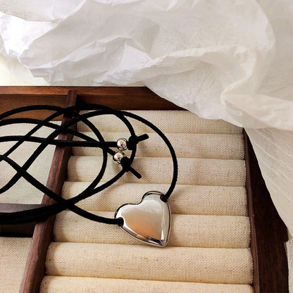 Love Lace Bow Sweet Cool Heart Necklaces