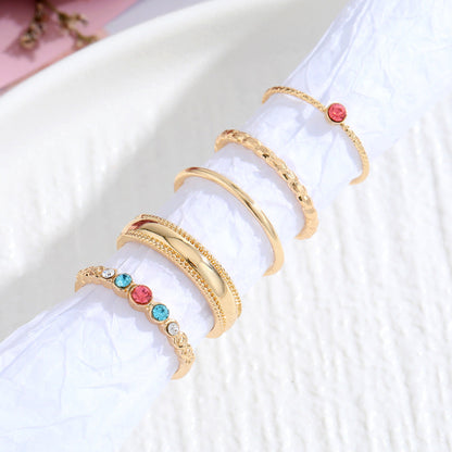 Inlaid Color Inspheration Alloy Set Creative Rings