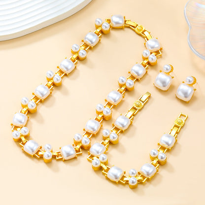 Women's Alloy Pearl-studded And Set Trendy Grace Necklaces