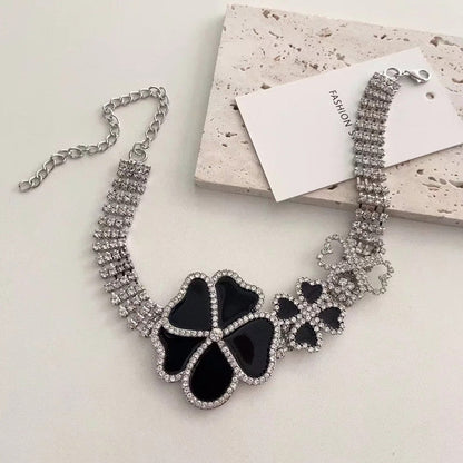 Women's Rhinestone Flower For Exaggerating Collarbone Trendy Necklaces