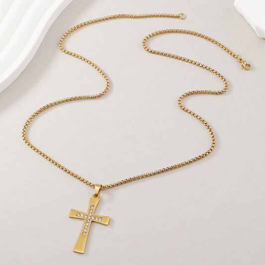 Stainless Steel Real Gold Retro Style Personality Necklaces