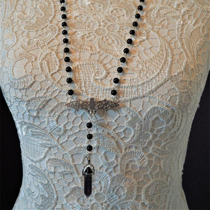 Fashion Simple Jewelry Moon Hexagon Prism Bat Necklaces