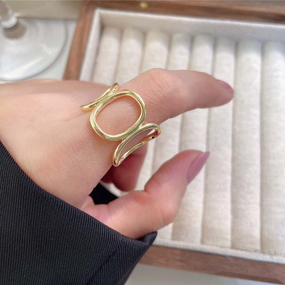 Women's Luxury Fashion Opening Zircon Adjustable Gold Rings