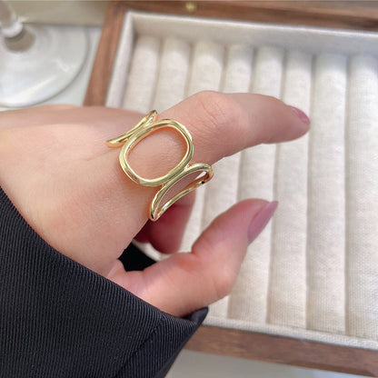 Women's Luxury Fashion Opening Zircon Adjustable Gold Rings