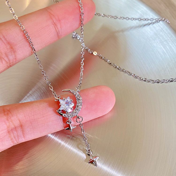 Sweet Star Moon Graceful Personality Zircon Light Luxury Necklaces