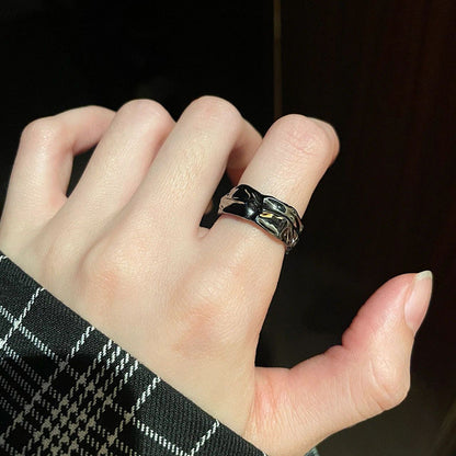 Style Butterfly Rhinestone Zircon High-grade Punk Retro Personality Rings