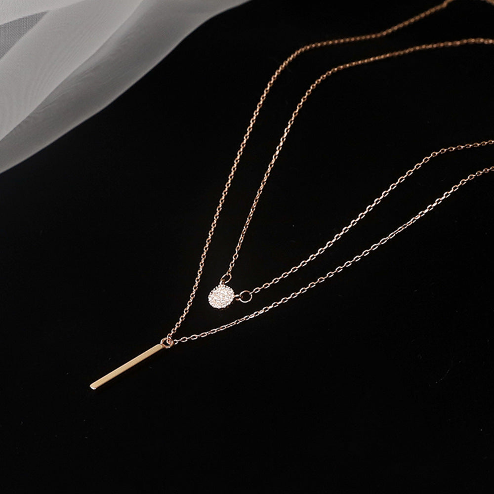 Korean Style Double Layer Twin Design Sense Necklaces