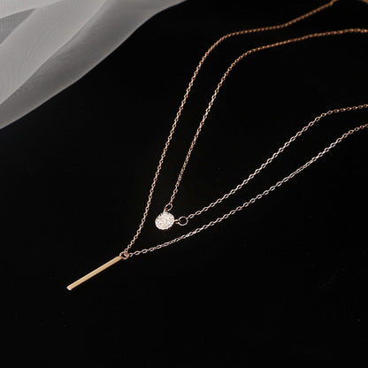 Korean Style Double Layer Twin Design Sense Necklaces