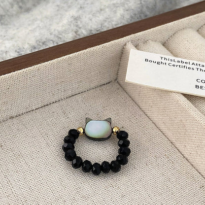 Colorful Kitty Black Crystal High-grade Daily Wear Necklaces