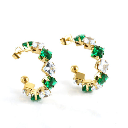 Women's Rhinestone Ear South America Fashionable Golden Titanium Light Rings
