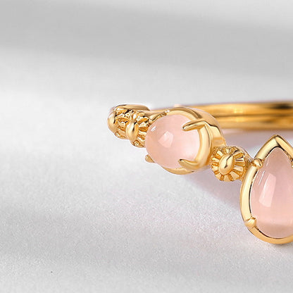 Simple Geometric Drop-shaped Synthetic Opal Sterling Rings